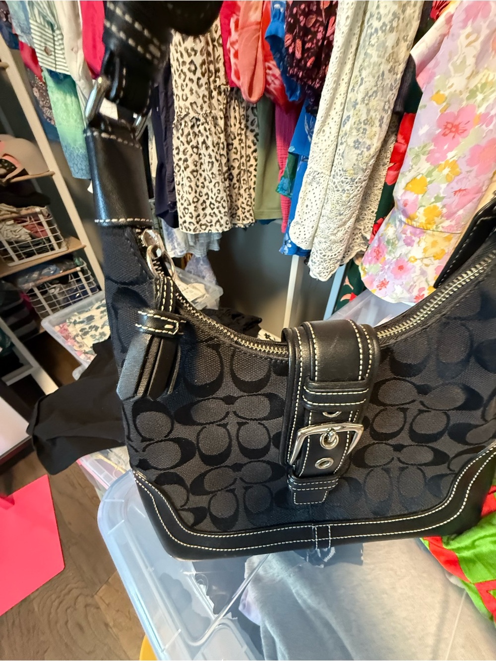 Coach Soho Signature C Canvas Flap Hobo Shoulder Bag | Style 6823 | Y2K Vintage - Picture 3 of 12
